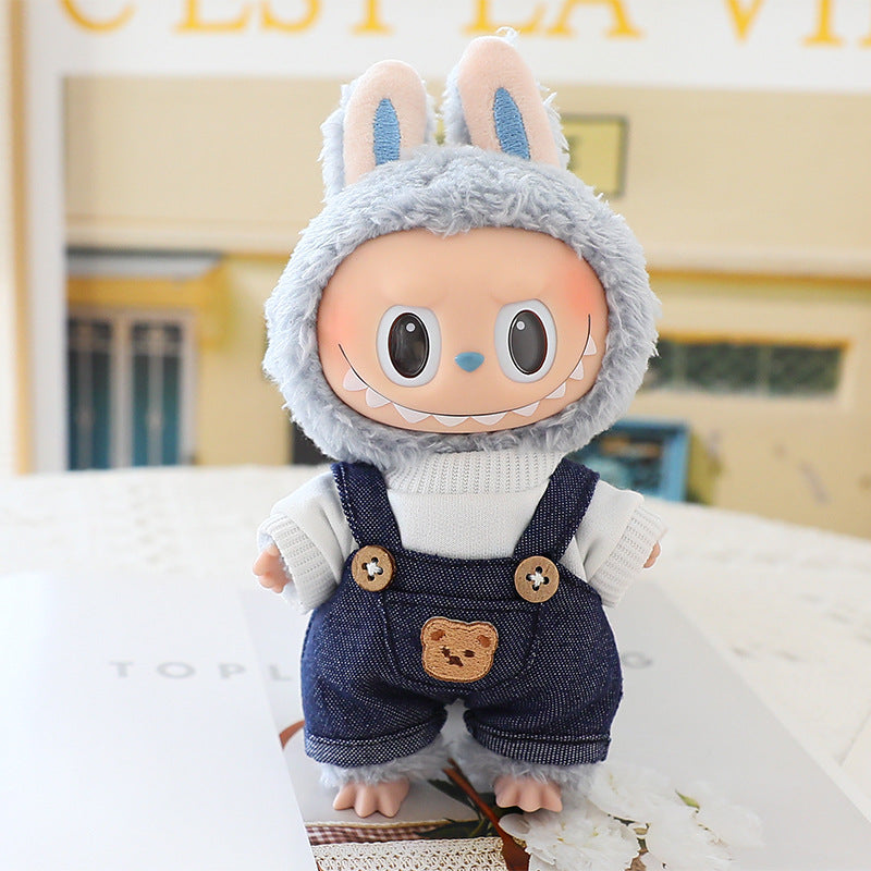 Labubu Doll Powder Skirt Sitting Party Labubu One or Two Generation Vinyl Blind Box Replacement Clothes Suspender Pants Hat Shoes
