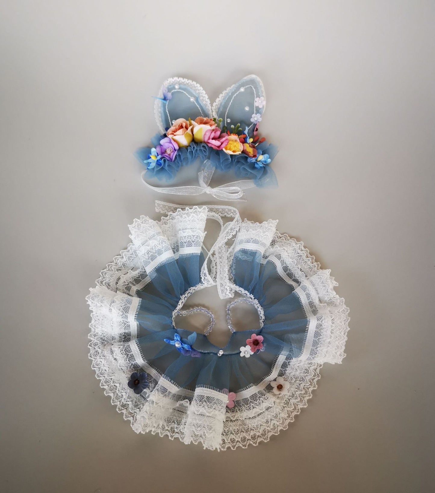 Labubu Doll Flower Fairy Skirt & Hairpin Outfit for 17cm Doll