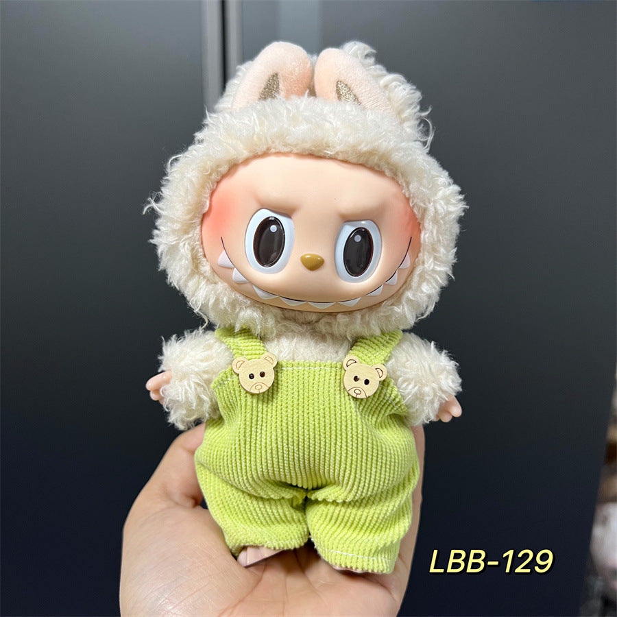 Labubu Wearable Baby Clothes Vinyl Labubu 17cm Doll Cute Dress-Up Casual Suit Skirt Plush Clothes
