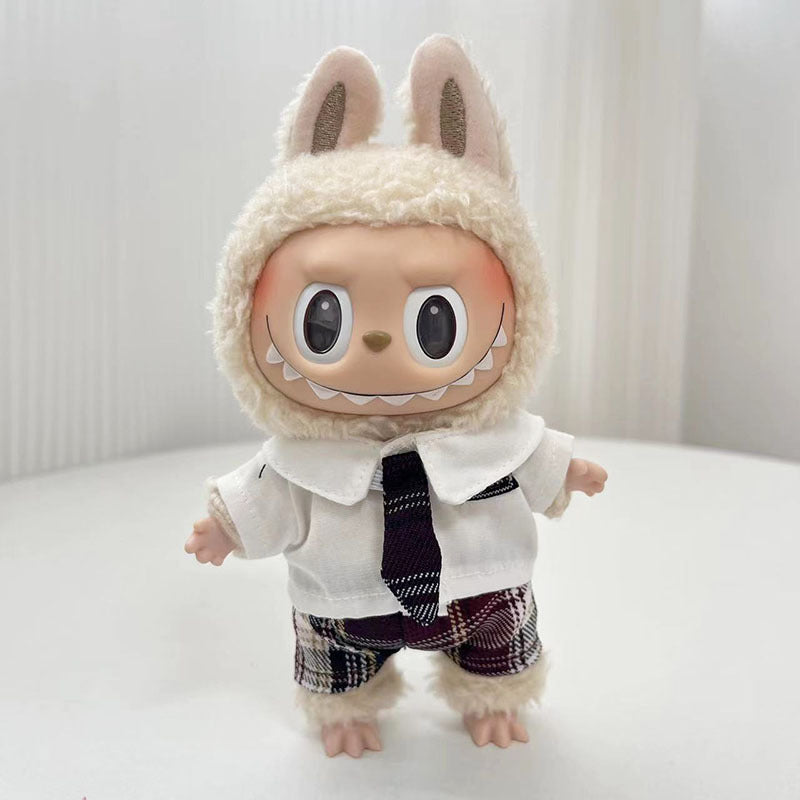 Labubu 17cm Zipper Shirt & Cute Outfits for Vinyl Doll