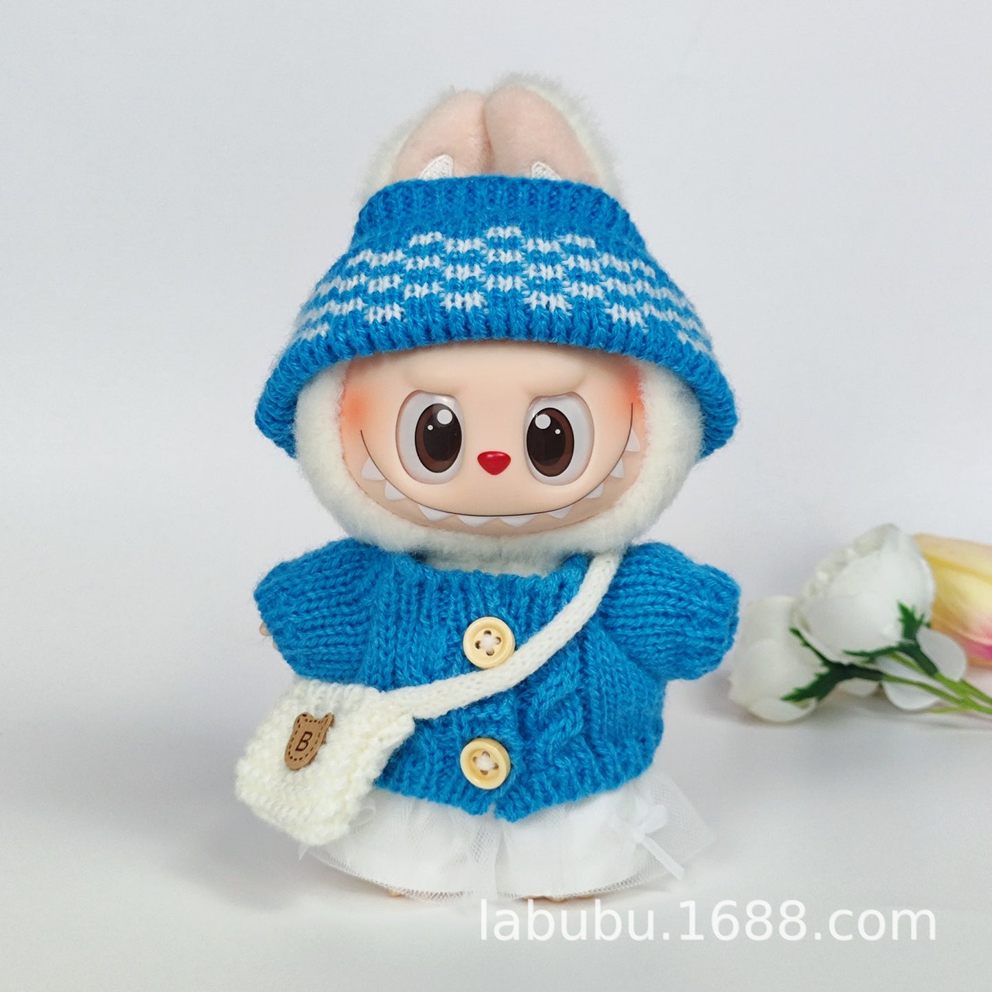 Labubu Doll Outfit - 17cm Sweater, Skirt & Bag Set for 1st-3rd Gen