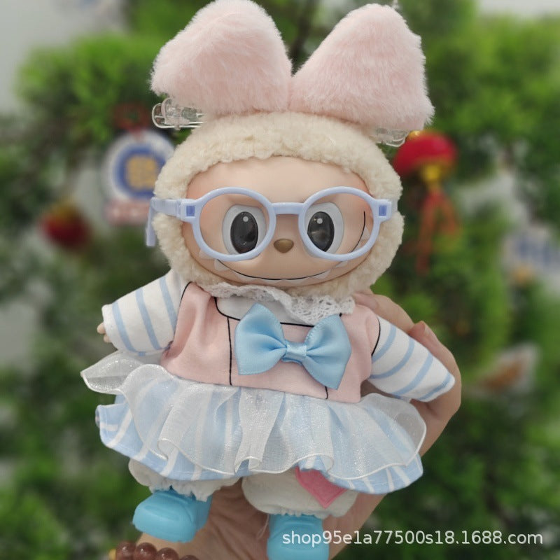 Labubu Doll Clothes for 17cm Plush Doll - Cute Dress-Up Outfits
