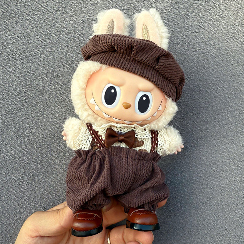 New 17CM Labubu Pendant for Baby Clothes high quality Labubu Blind Box Pendant Doll Clothes Decorative suit