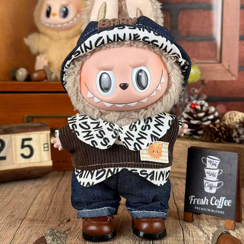 Suitable for labubu doll clothes 17cm pull cloth doll clothes small jewelry doll for suit wholesale