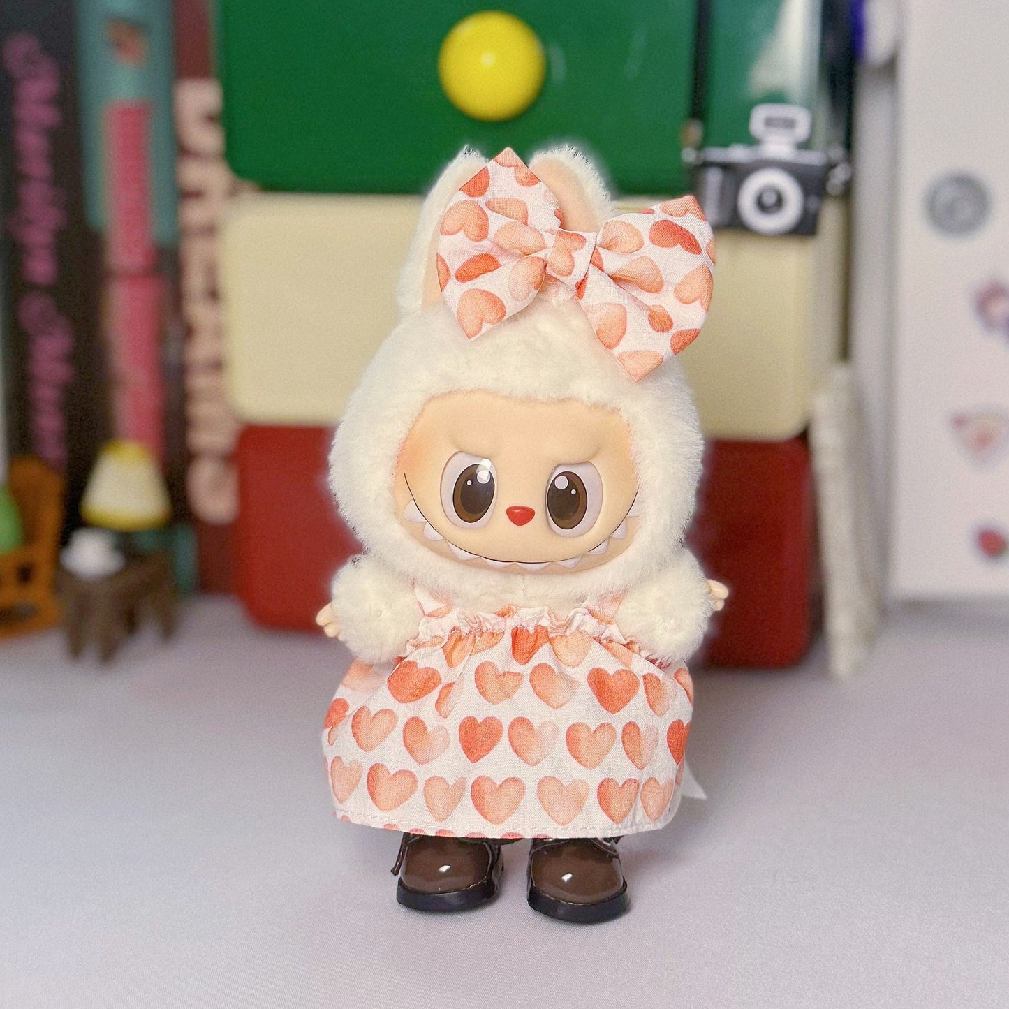Labubu Baby Clothes First and Second Generation Rubber Blind Box Pendant Universal Wear Labubu Clothes Bottle Bib Pants Set Cute