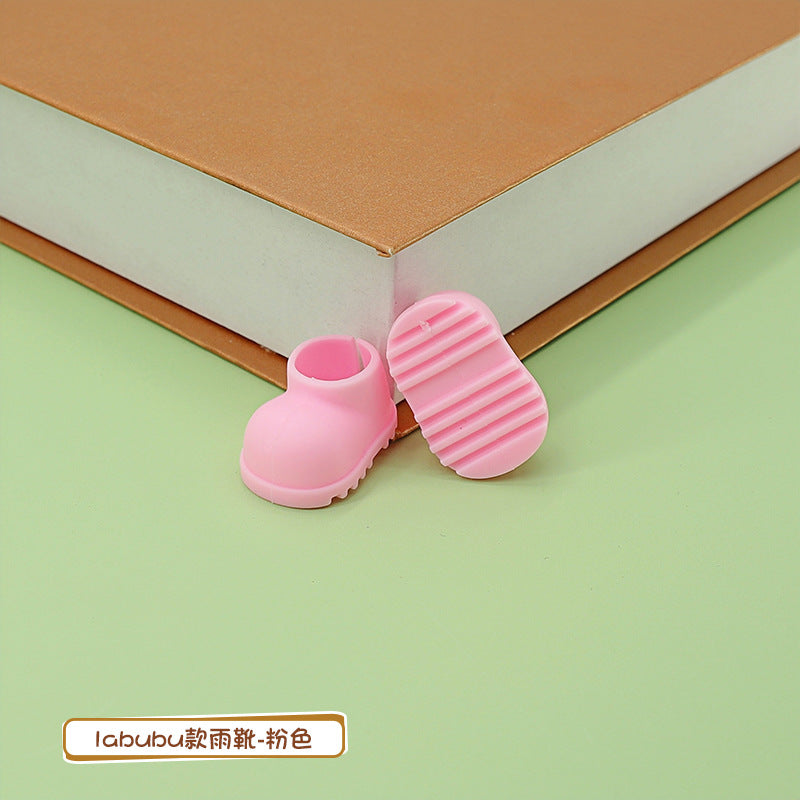 17cm Labubu Rain Boots Blind Box Pendant Doll Accessories Cute Macaron Baby Shoes Labubu Replaceable Shoes