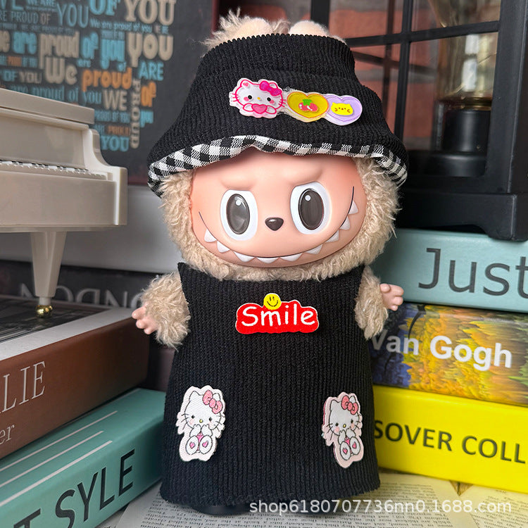 Suitable for Labubu Doll Clothes, Plush Vinyl Sitting Party First, Second and Third Generation Replacement Skirt Suit