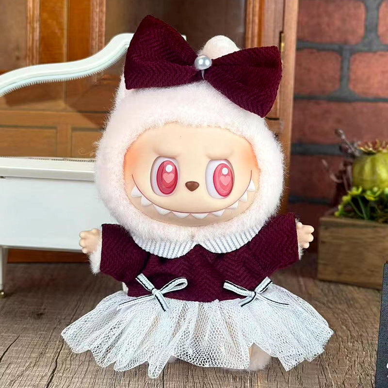 Suitable for labubu doll clothes 17cm pull cloth doll clothes small jewelry doll for suit wholesale