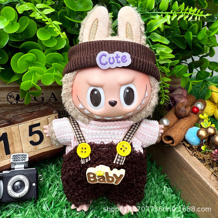 Suitable for Labubu Doll Clothes, Plush Vinyl Sitting Party First, Second and Third Generation Replacement Skirt Suit