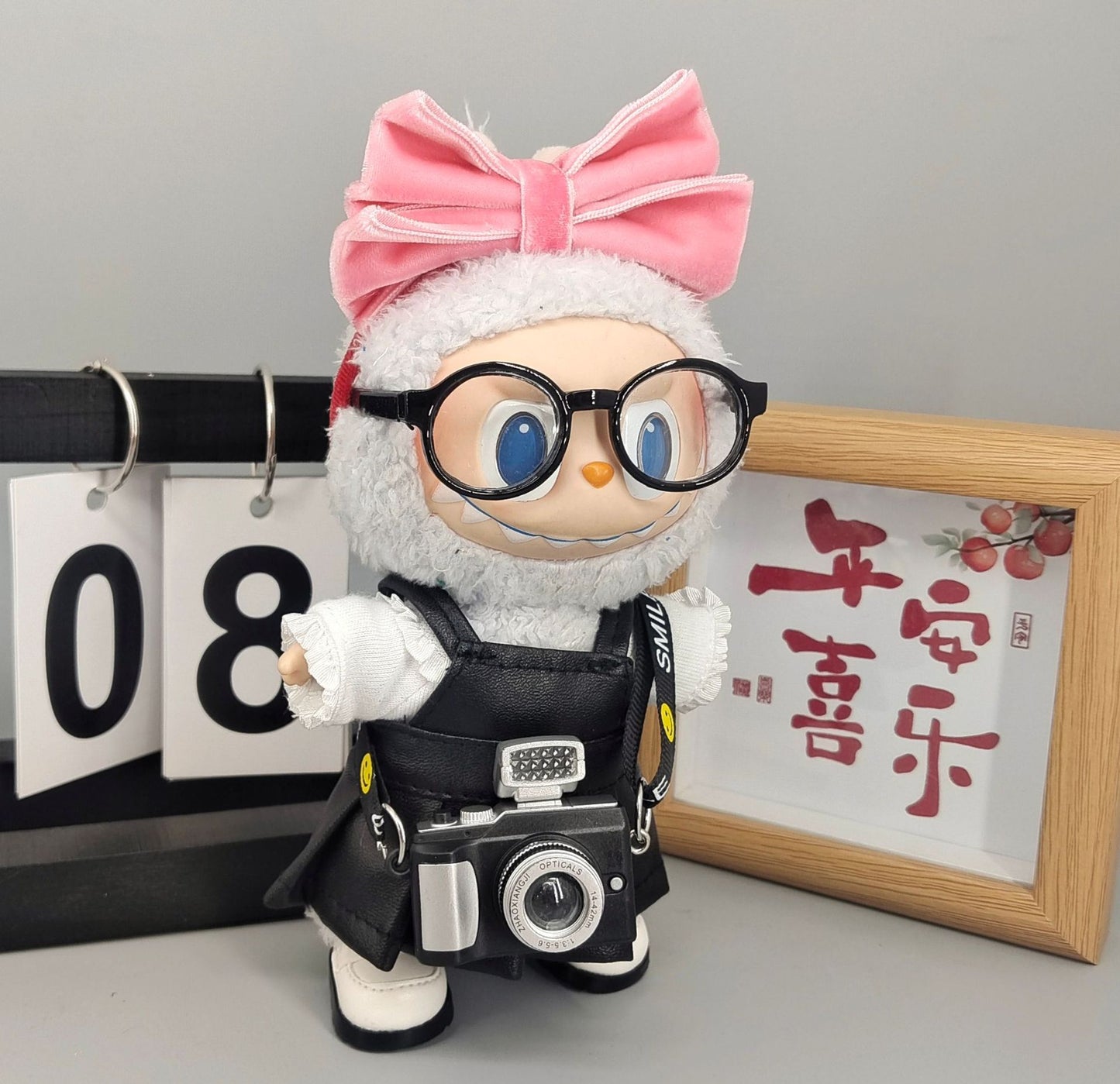 17cm Labubu Doll Clothes - Leather Outfits & Accessories for 1st/2nd Gen