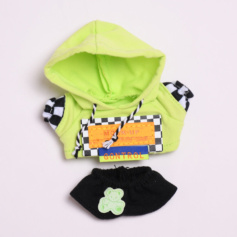 Labubu Doll Fluorescent Green Sweatshirt Set for 17cm Vinyl Doll