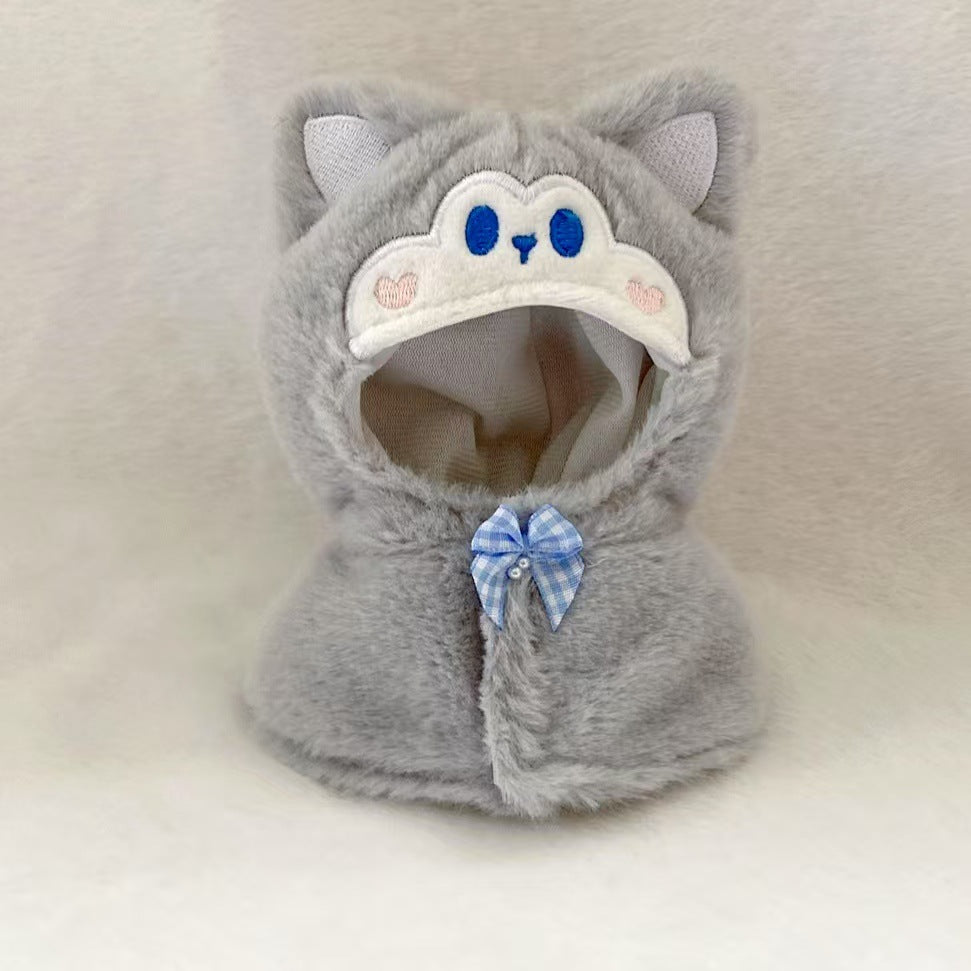 Labubu 17cm Doll Clothes - Cute Animal Cape for Panda, Kitten, Husky