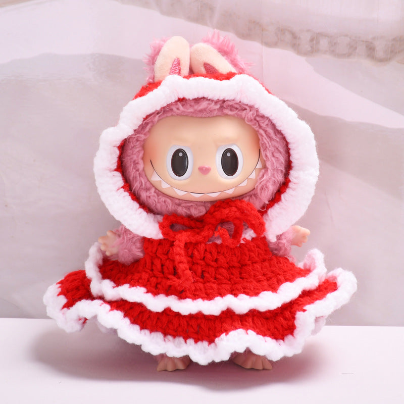 17cm Blind Box Rab Cloth Hand-in-Hand Frog Piglet Plush Christmas Suit labubu Pendant Snowman Doll Coat