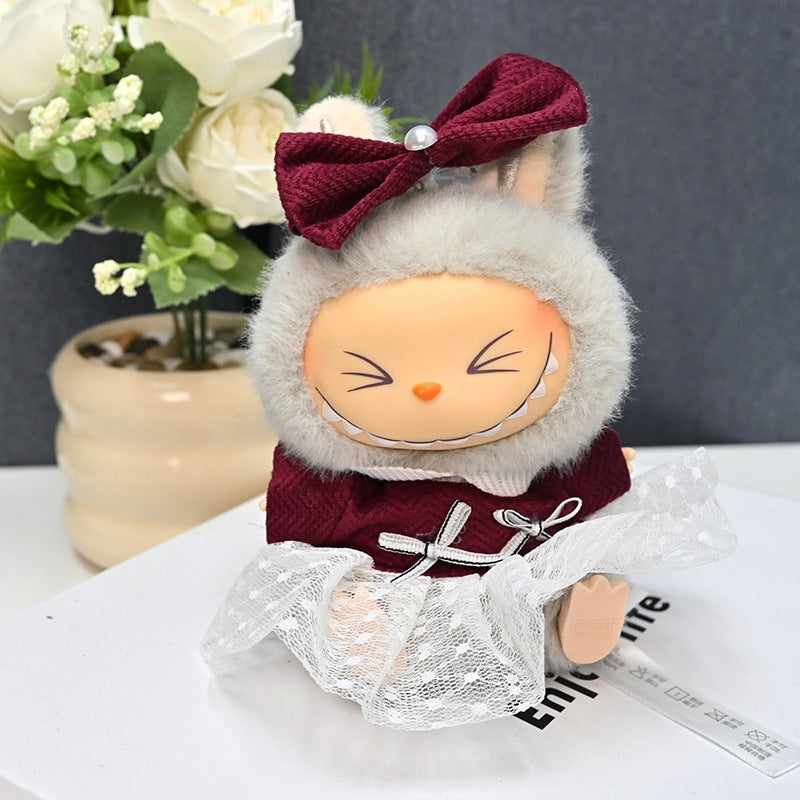 Only Clothes Labubu Doll Clothes 17cm Plush Vinyl Labubu Doll Party Replacement Suit M-116