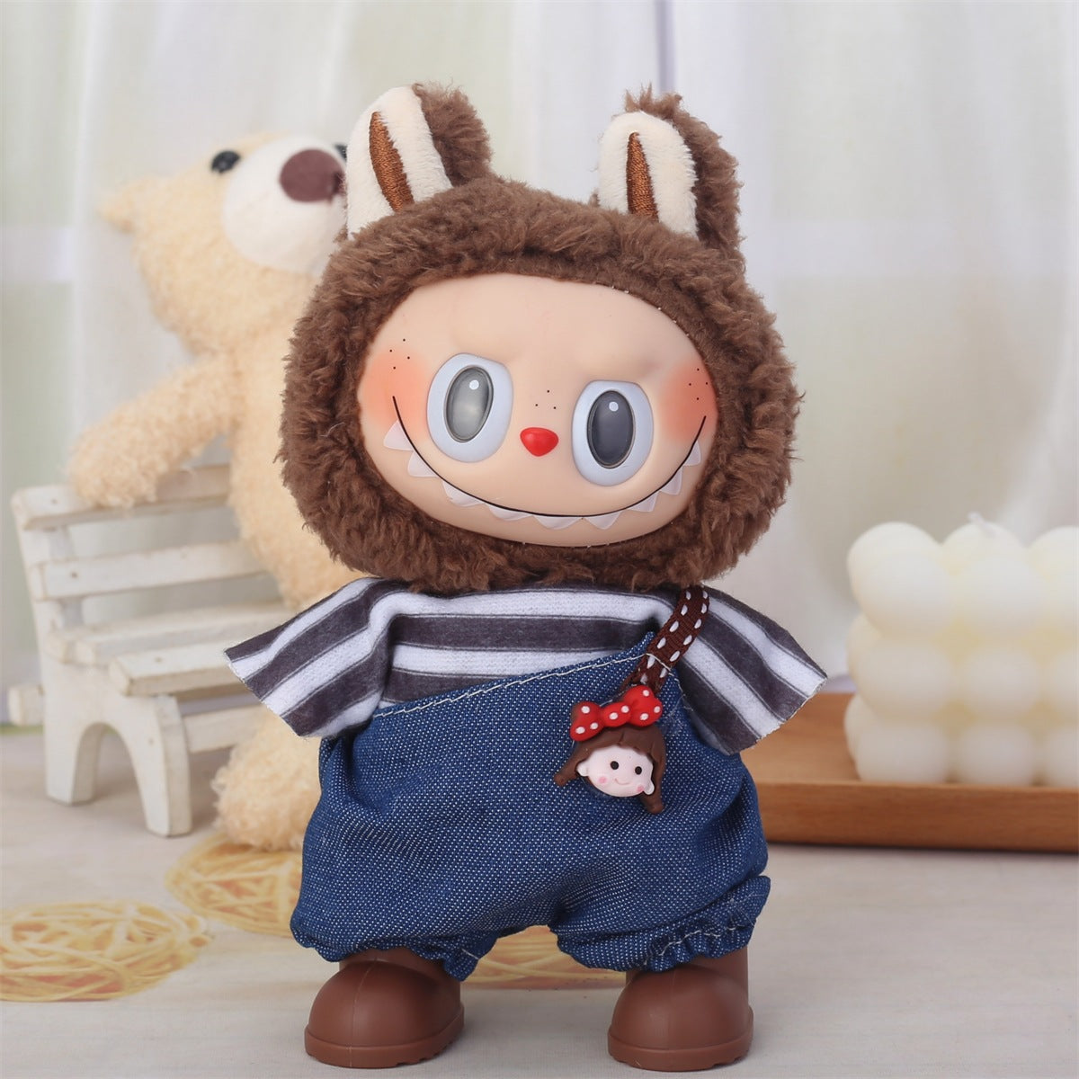 Wholesale cheap 17cm labubu labubu one, two and three generations sit and party with replacement doll vinyl