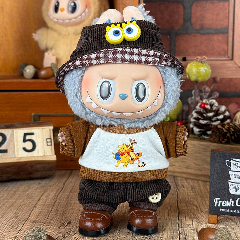 Suitable for labubu doll clothes 17cm pull cloth doll clothes small jewelry doll for suit wholesale