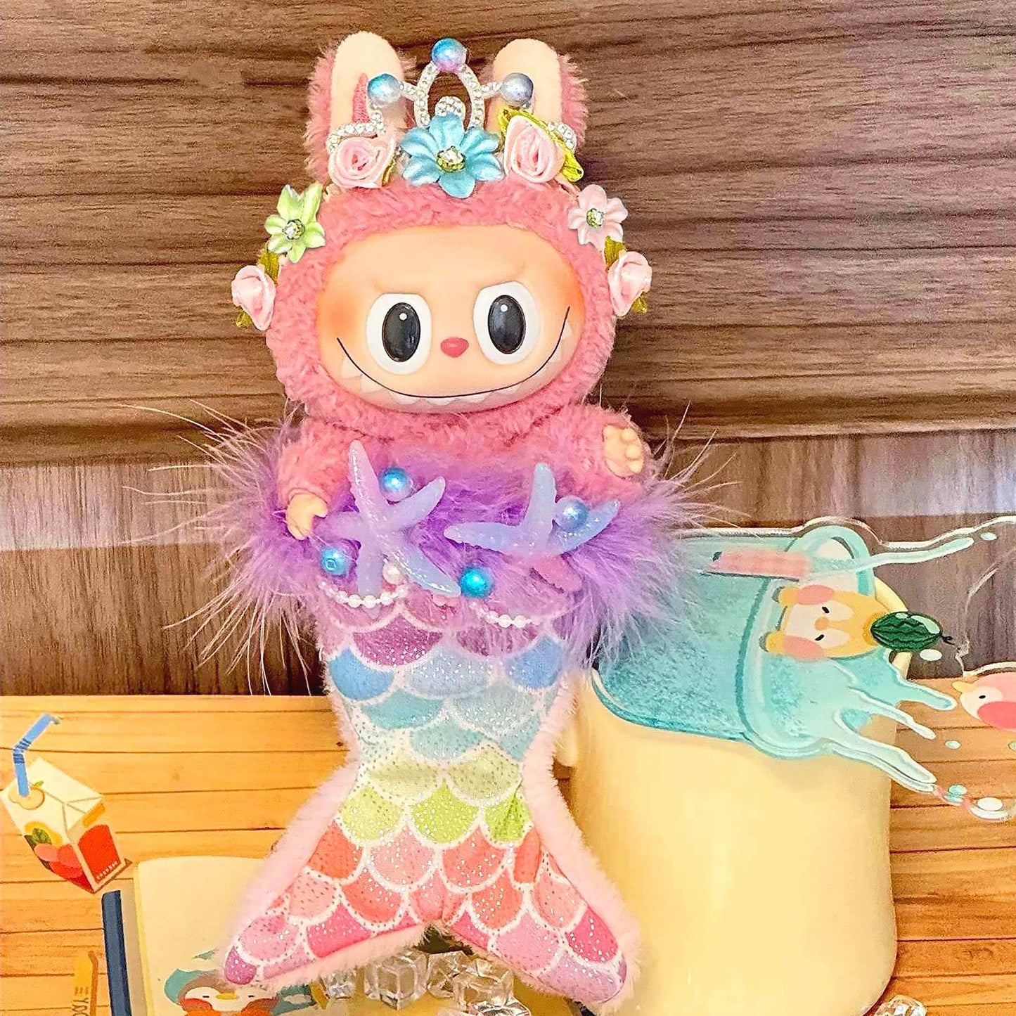 labubu Sitting Party Doll Costumes One or Two Generation Blind Box Labubu Doll Costumes Plush Vinyl Face