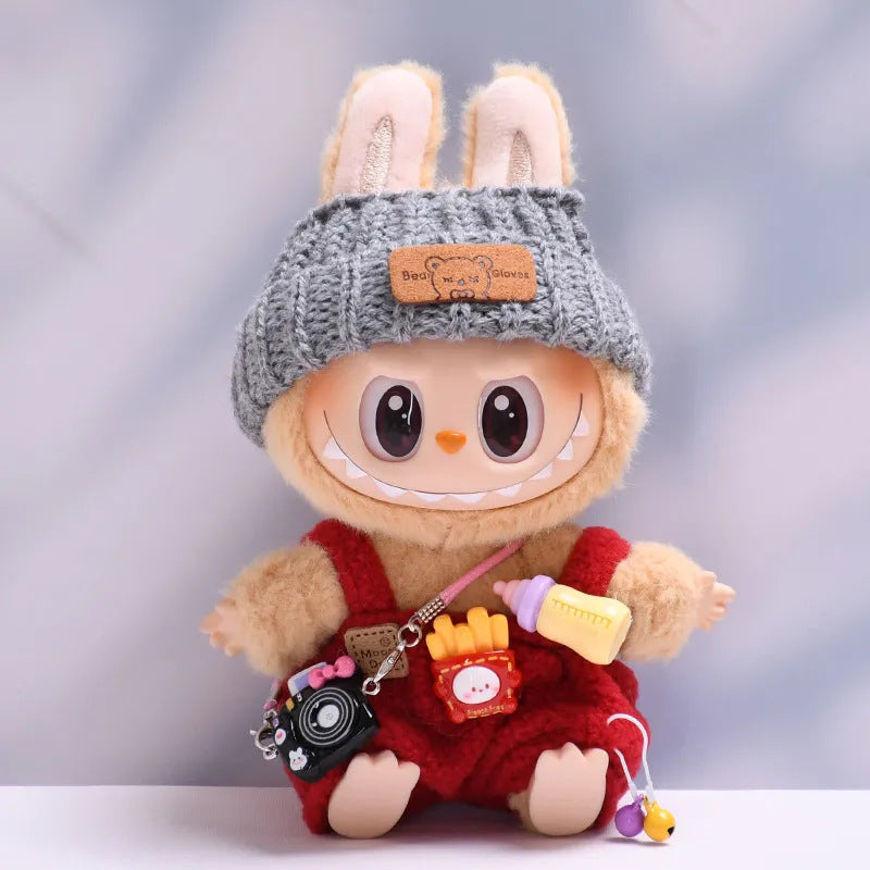 Labubu Doll Outfit Set - First & Second Gen Baby Clothes with Hat & Camera