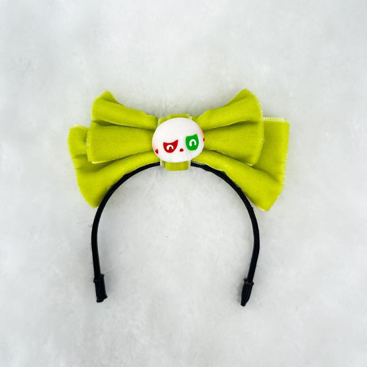 Labubu Candy Color Bow Headband - Orange, Sky Blue, Emerald, Fruit Green, Rose Pink