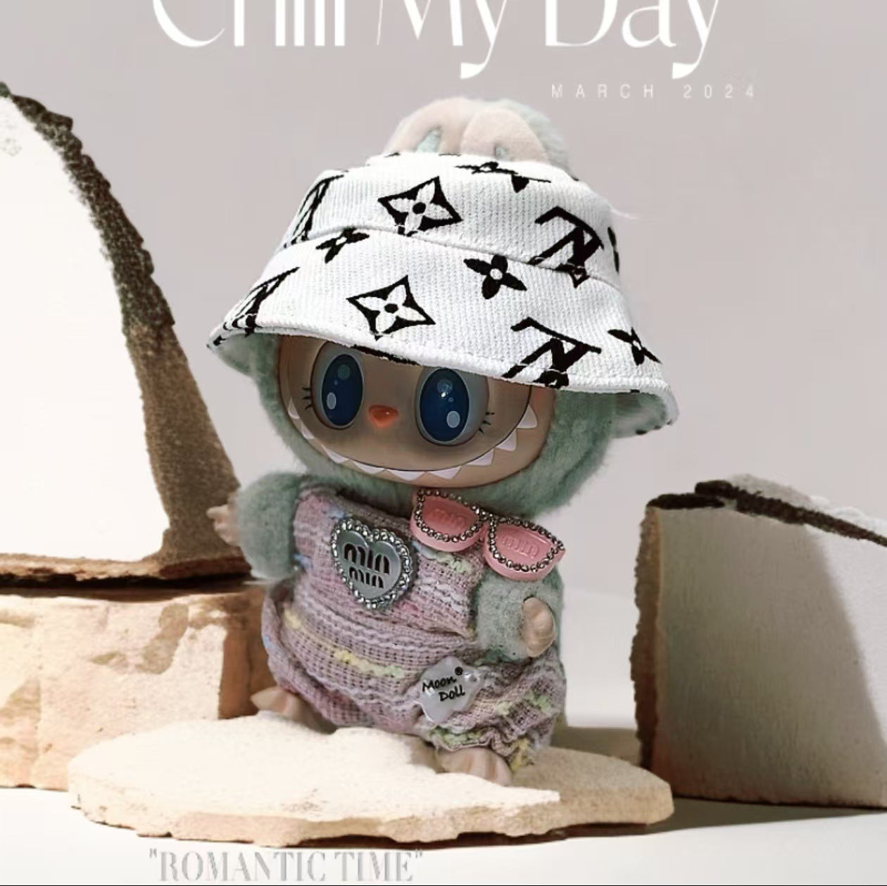Labubu Doll Outfit Set - Mini Overalls, Hat & Shoes for 1st & 2nd Gen Pendants