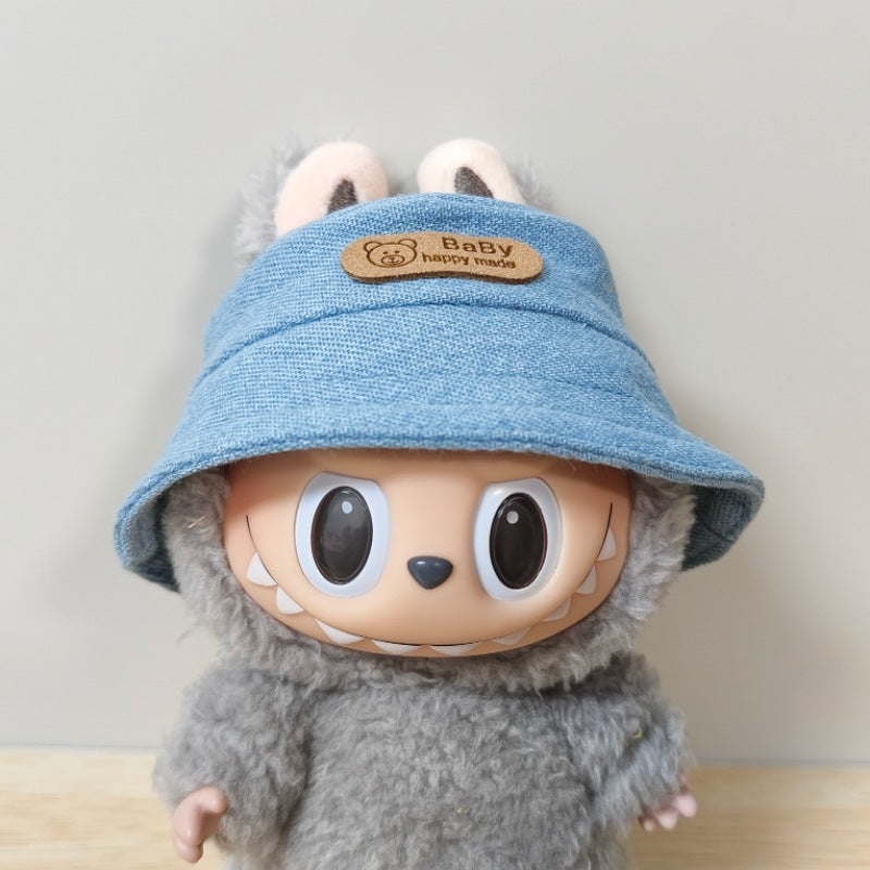 17cm Labubu Pendant Hat Labubu Fisherman Hat 10cm Cotton Doll Hat Doll Dress-Up Accessories