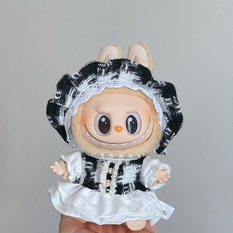 Labubu Doll White Skirt Outfit for 17cm Labubu
