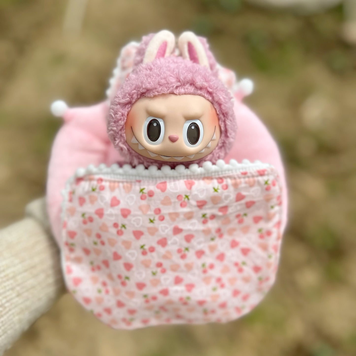 Baby Bed 17cm Labu Cloth Bedding Three-Piece Set Crown Pineapple Cherry Carrot suit LABUBU Sleeping