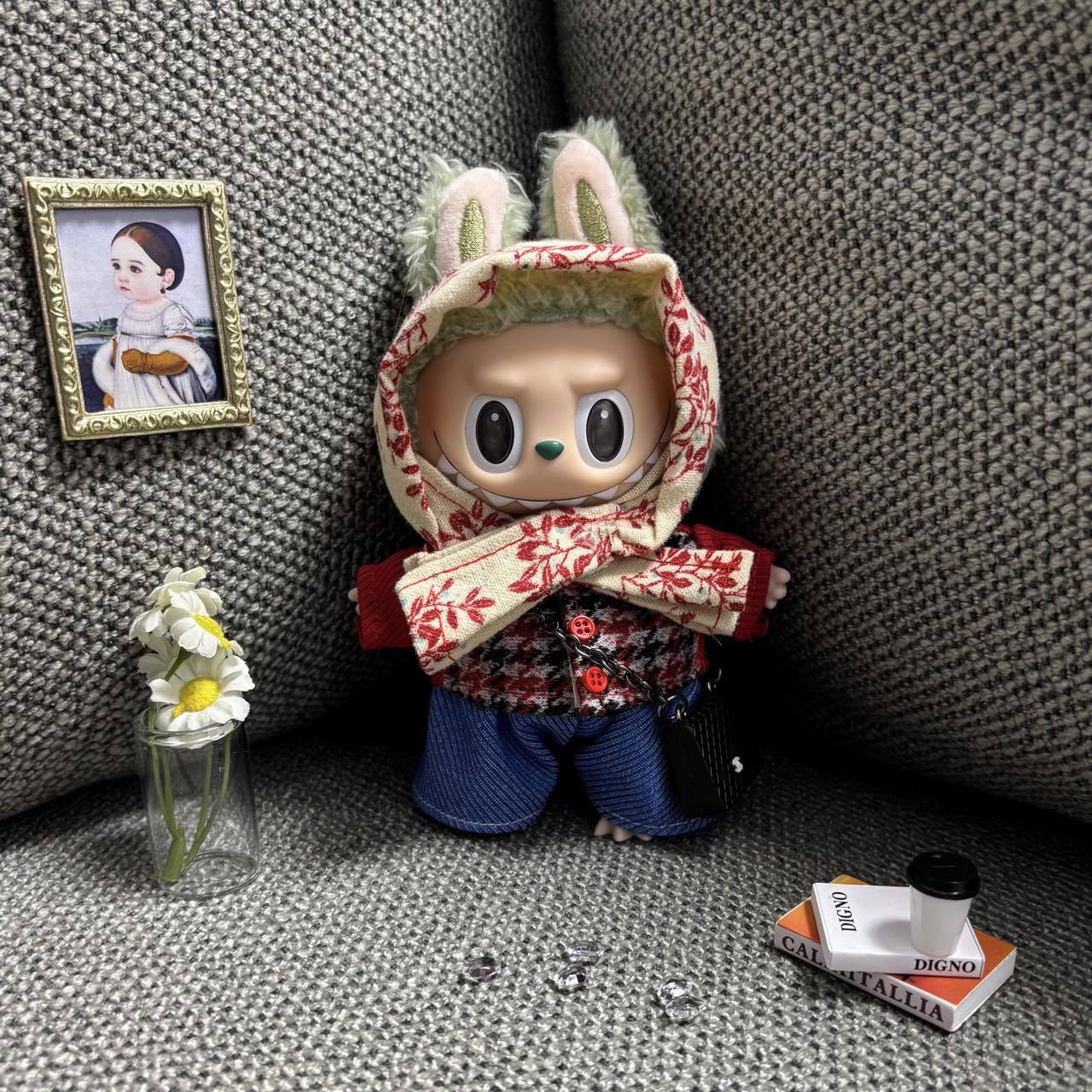 Labubu Doll Macaron Style Outfit for 17cm Vinyl Doll - Baby Clothes Set