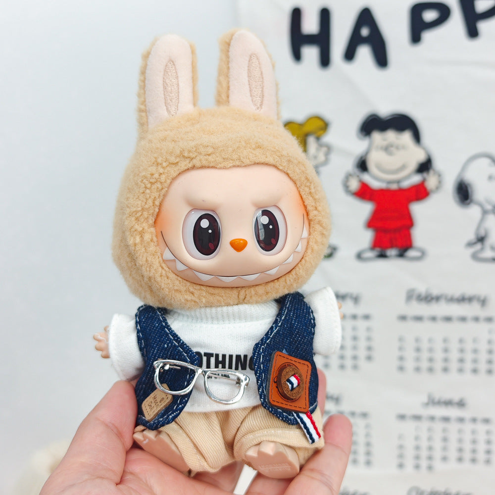 Labubu Doll Denim Vest & Outfit Sets for 1st-3rd Gen Pendants