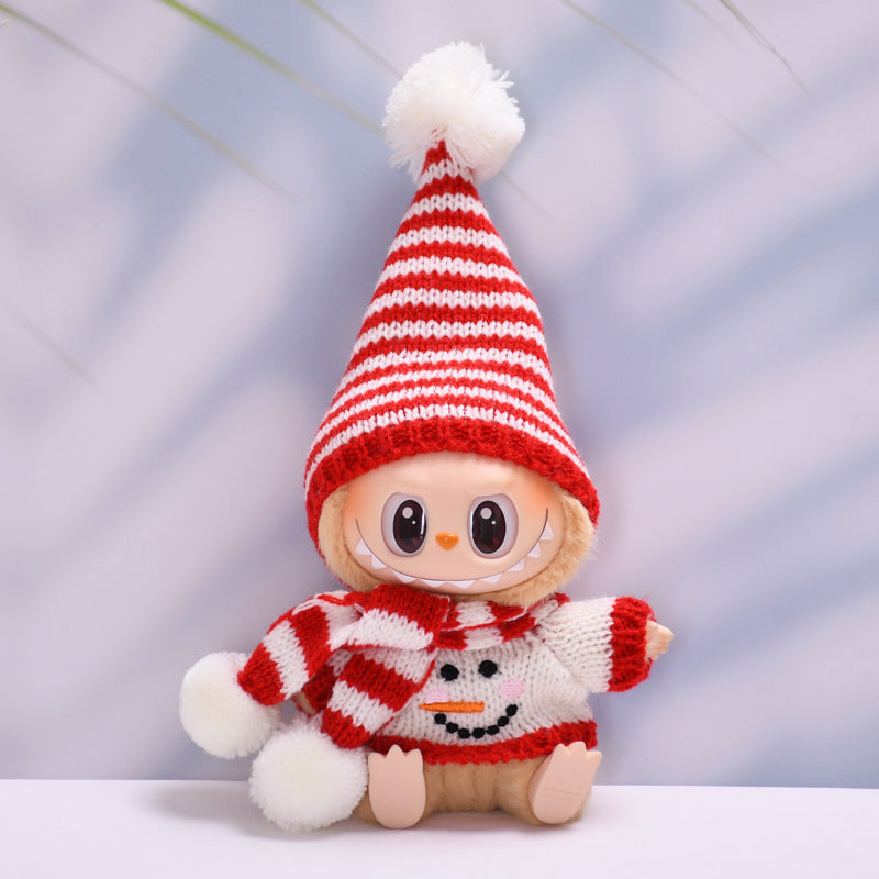 Labubu Christmas Sweater & Hat Set for 2nd Gen Pendant Doll