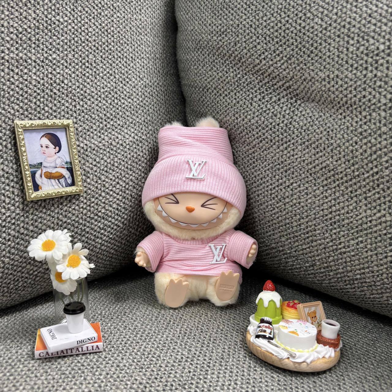 Labubu Doll Macaron Style Outfit for 17cm Vinyl Doll - Baby Clothes Set