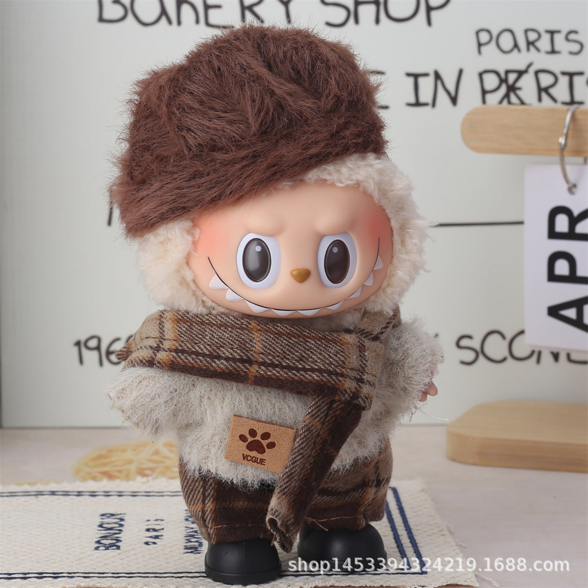 17cm Labubu Second Generation Clothes Labubu Plush Doll Toy Dress Denim suit Skirt Doll Clothes