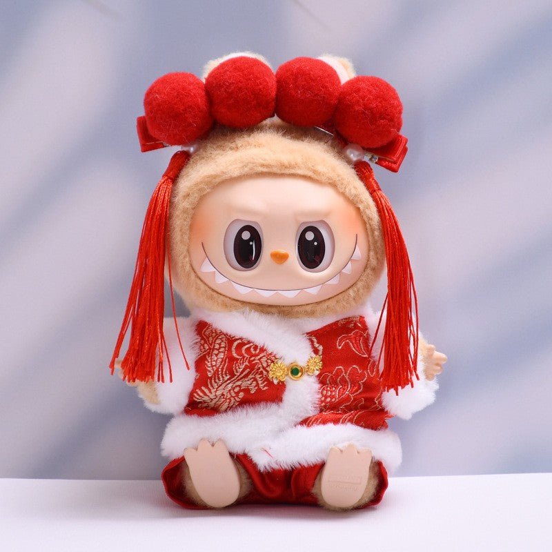 Labubu Doll Cheongsam Outfit - New Year Tang Suit for Pendant Doll