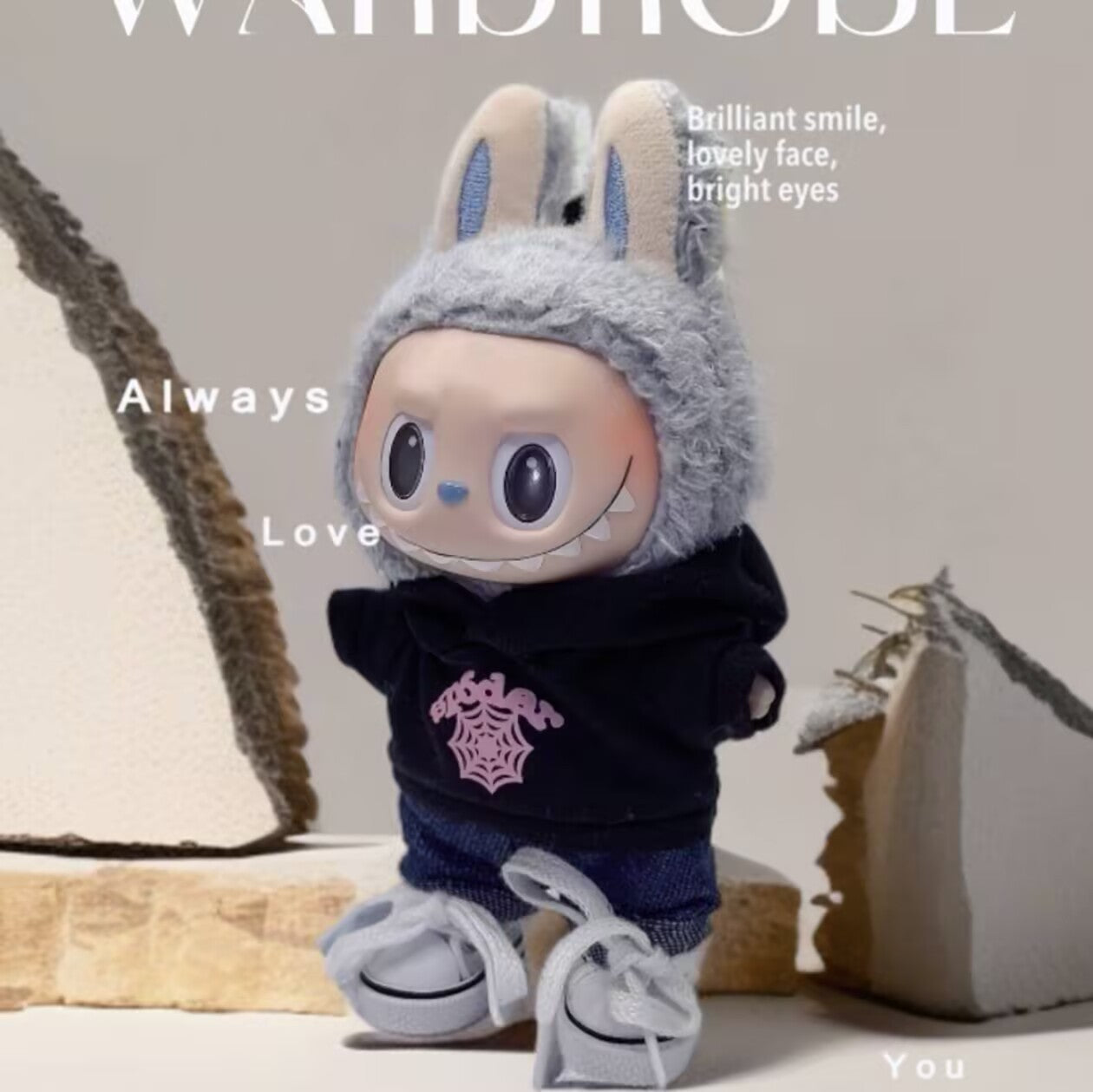 Labubu Doll Outfit - Alo Series Pink Cloud & Jeans Suit