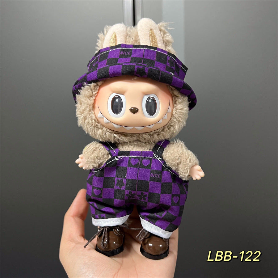 Labubu Wearable Baby Clothes Vinyl Labubu 17cm Doll Cute Dress-Up Casual Suit Skirt Plush Clothes