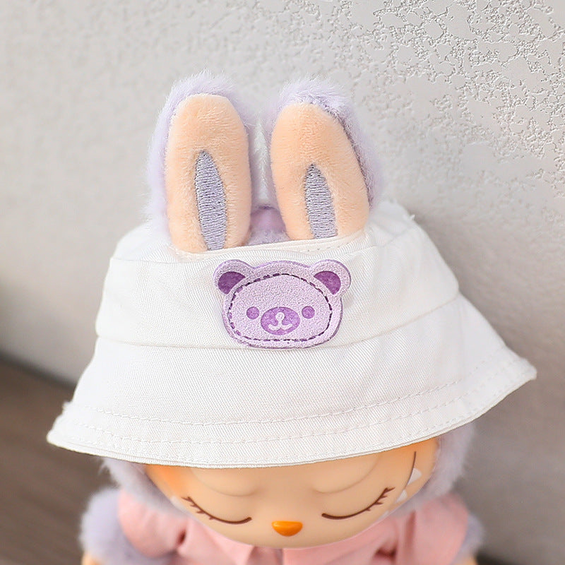LABUBU cloth clothes sit party heart Macaron 17cm 15cm vinyl pendant hat shirt