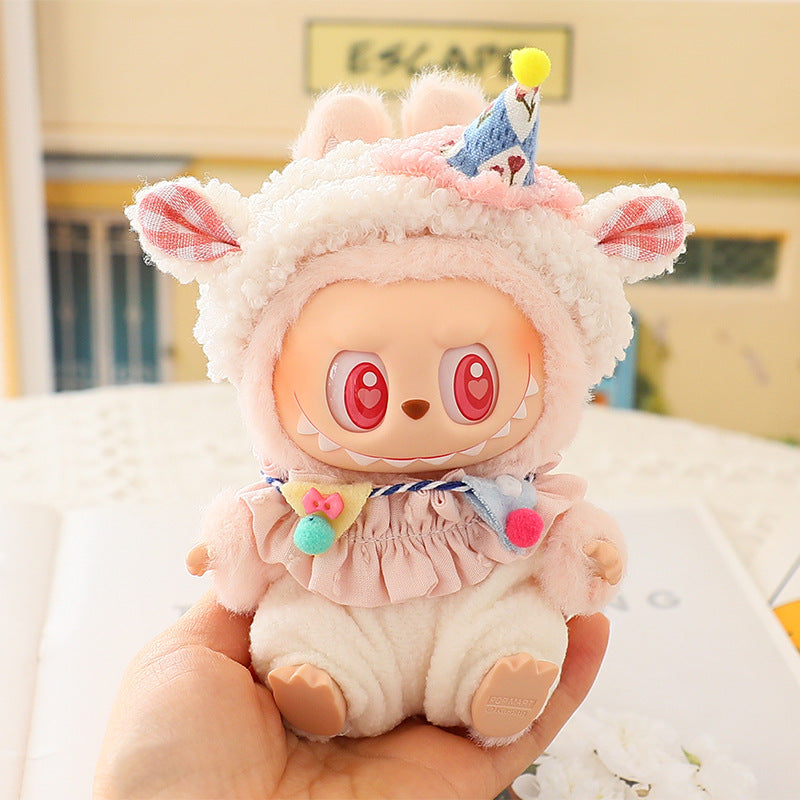 One or two generations of labubu doll clothes vinyl blind box pendant labubu melody clothes cartoon shark even into clothes