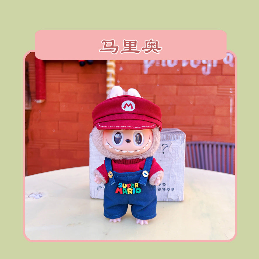 17cm Labubu Doll Clothes & Accessories - Macaron Style