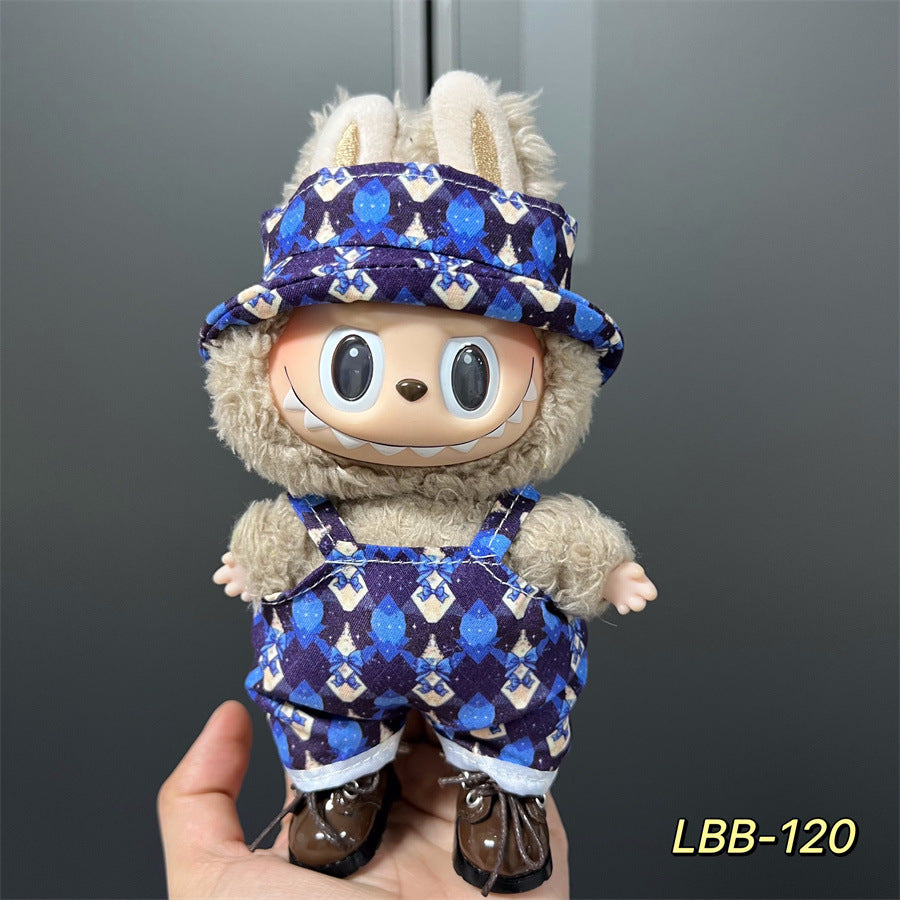 Labubu Wearable Baby Clothes Vinyl Labubu 17cm Doll Cute Dress-Up Casual Suit Skirt Plush Clothes