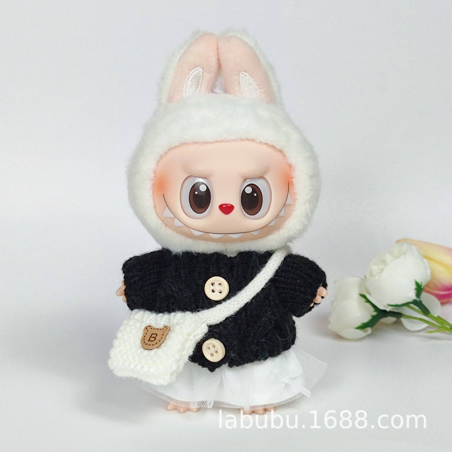 Labubu Doll Outfit - 17cm Sweater, Skirt & Bag Set for 1st-3rd Gen
