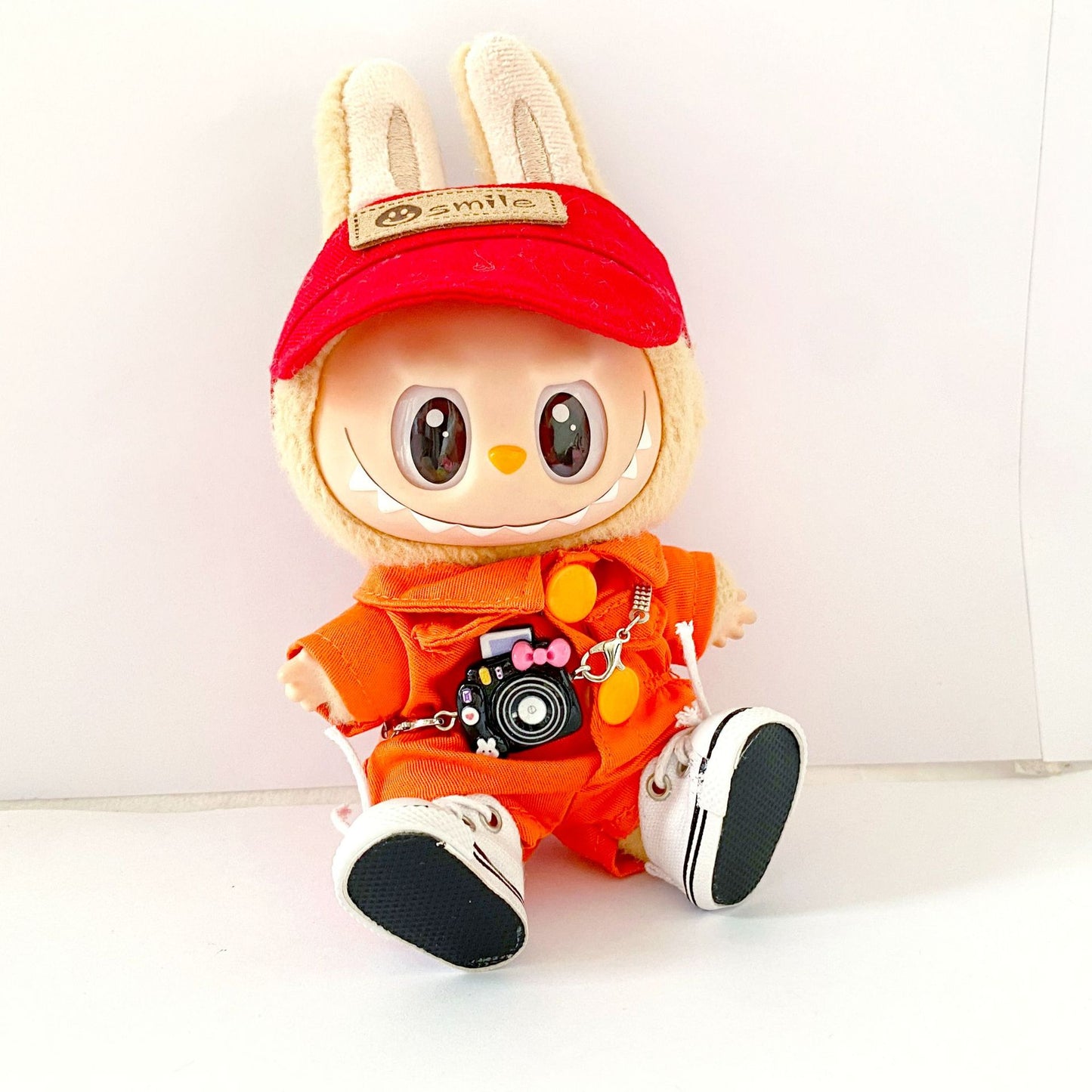Labubu 17cm Doll Cute Overalls Outfit - Pink, Orange, Green, Blue