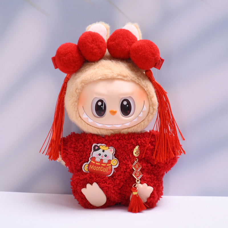 Labubu Doll New Year & Christmas Outfits - Tang Suit, Shawl, Hat Sets
