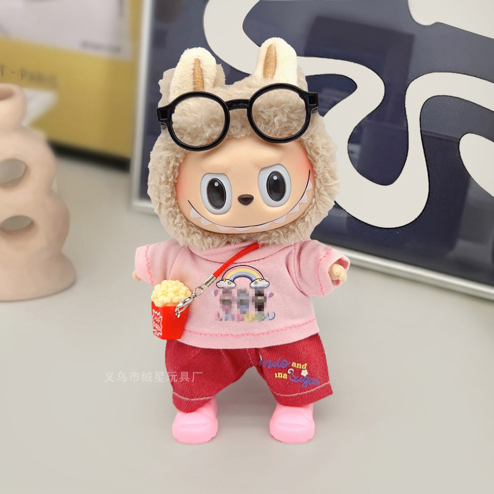 Labubu Doll Denim Outfit Set with T-Shirt & Accessories