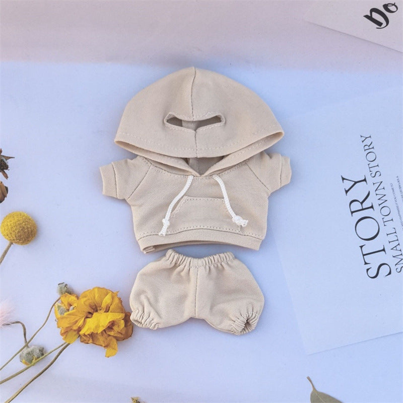 17cm Vinyl Macaron Plush Keychain Labubu Pendant Labubu Doll Wear suit for Sweatshirt Pants