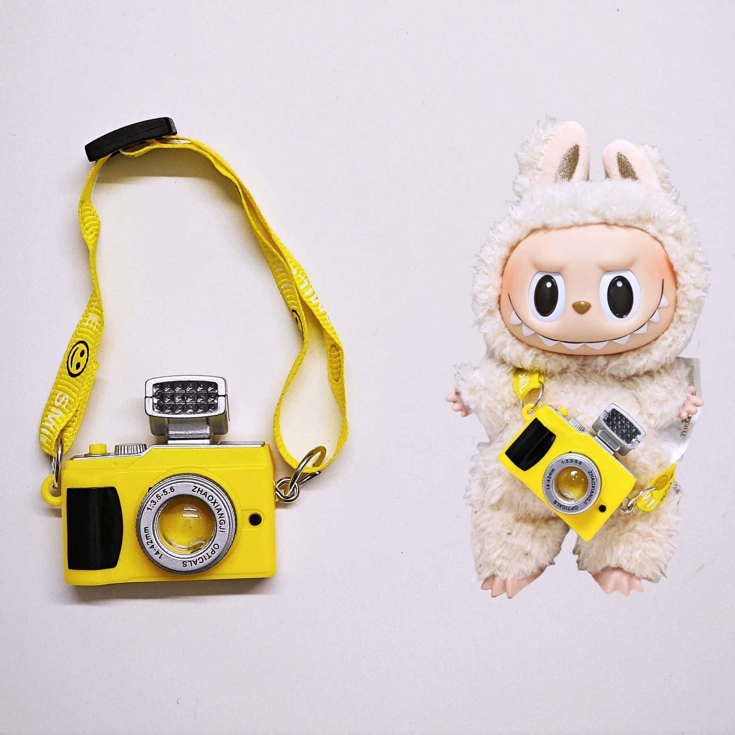 Labubu Doll Mini Camera Pendant - Black, Pink, Blue, Yellow