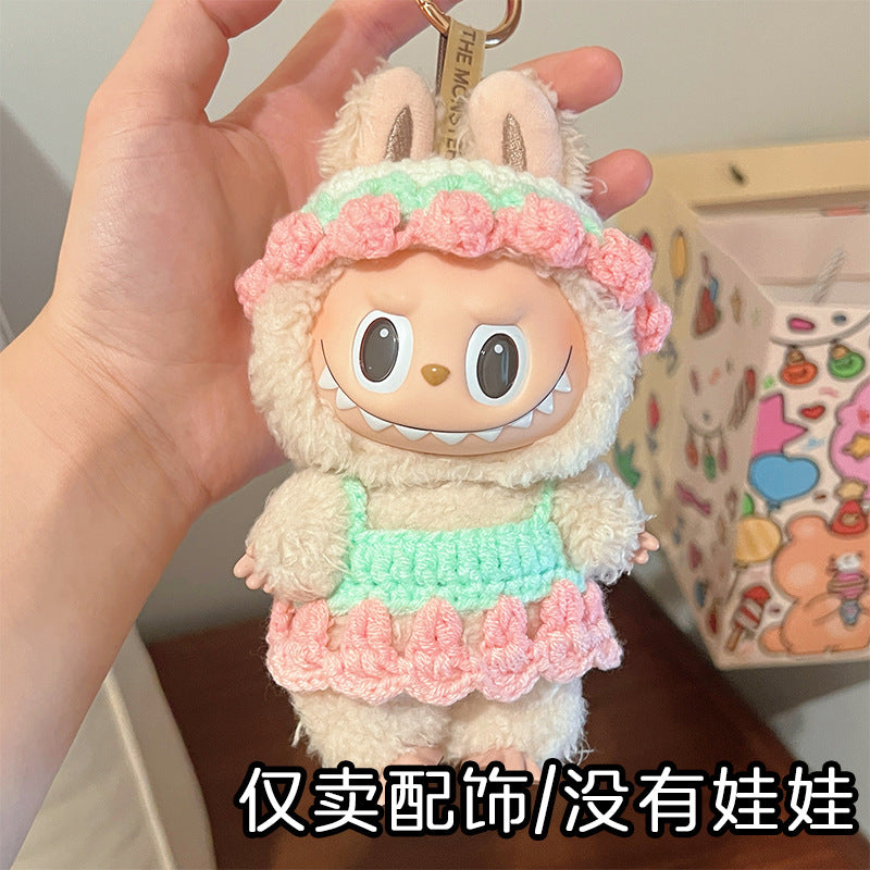 Labubu Baby Clothes, Hats, Hoods, Doll Skirts, Hand-Knitted Clothes, Labubu Dolls, Cute Decorative Accessories