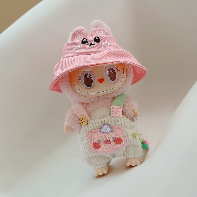 Labubu Doll Outfit - 17cm Cute Overalls & Hat Set