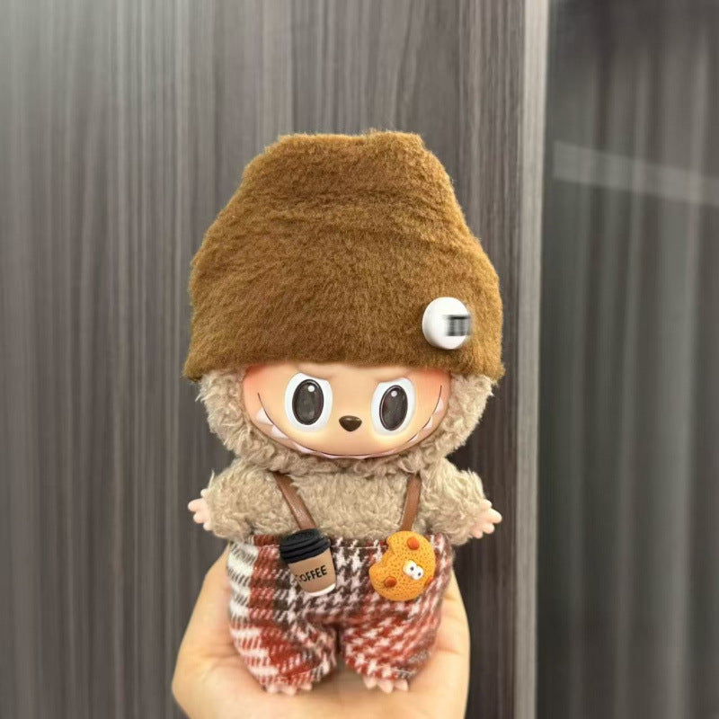 Rab cloth doll labubu17cm pendant one or two generations of vinyl plush doll suit accessories for clothes