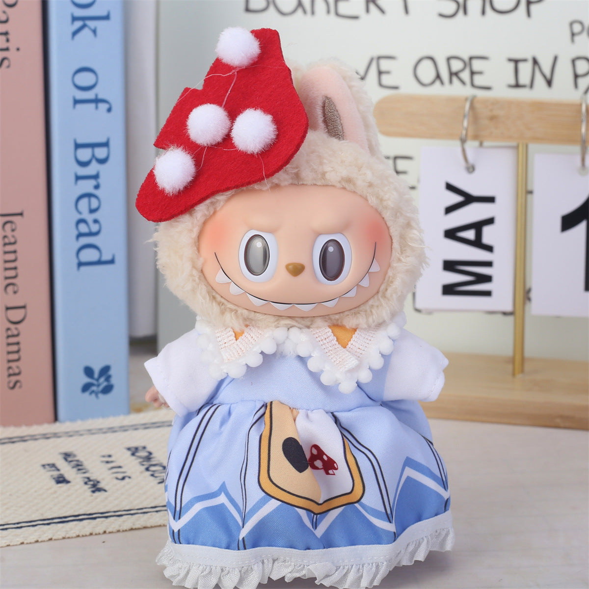 17cm Labubu Second Generation Clothes Labubu Plush Doll Toy Dress Denim suit Skirt Doll Clothes