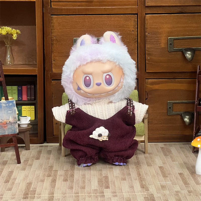 Labubu Doll Clothes 17cm Pendant First, Second and Third Generation Vinyl Plush Doll Replacement Clothes Set Wholesale